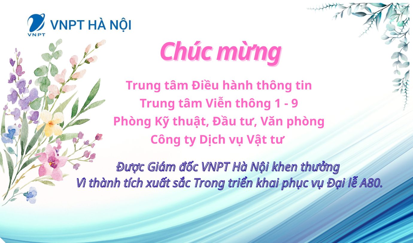 Khen thưởng thành tích triển khai phục vụ các sự kiện A80