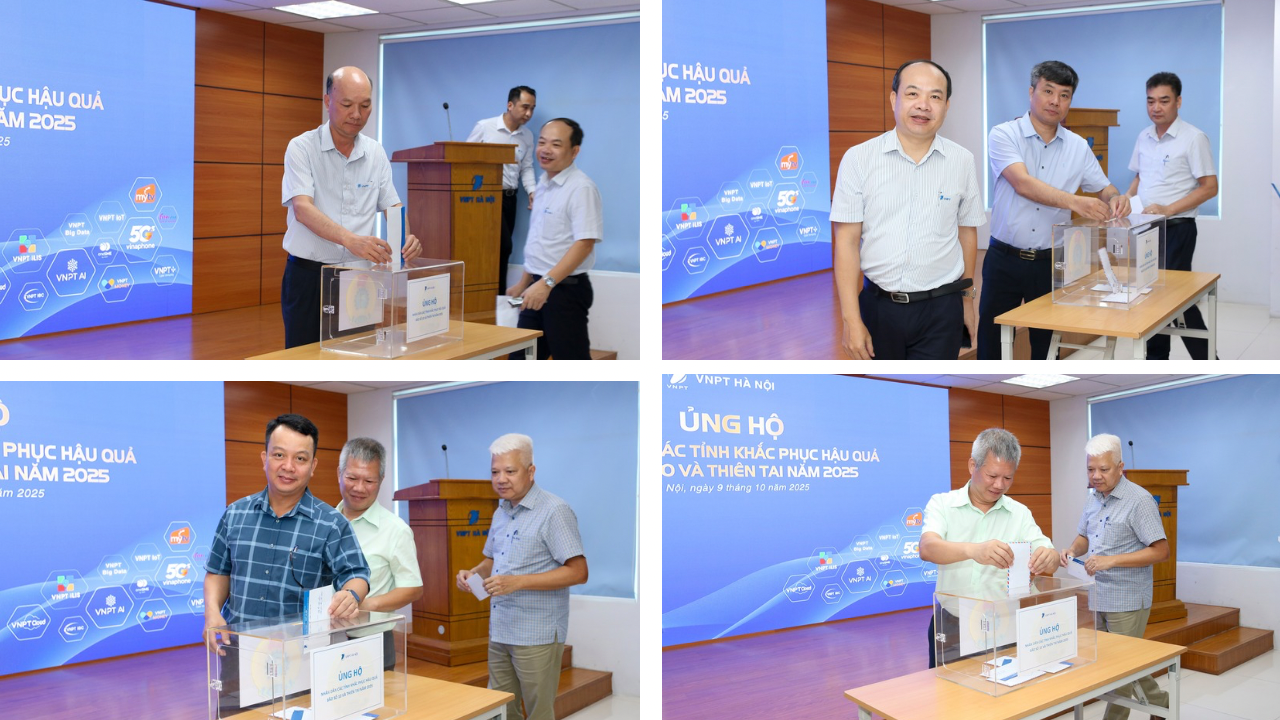 VNPT Hà Nội chung tay ủng hộ nhân dân các tỉnh khắc phục hậu quả bão số 10 và thiên tai năm 2025