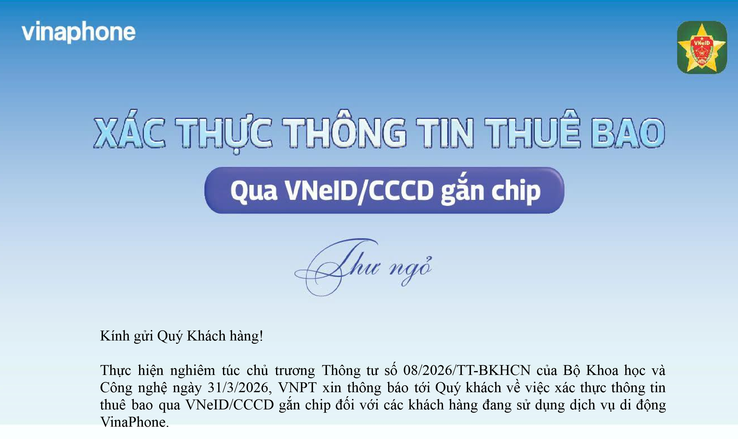 Thư ngỏ gửi Quý Khách hàng!